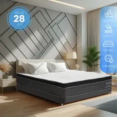 HOTEL DREAMS - Colchón Serenium Doble 140190 Pillow Euro Ortopédico Firmeza media