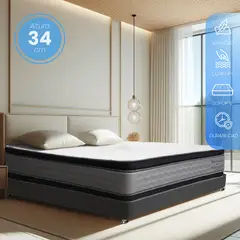 HOTEL DREAMS - Colchón Élite Dream King 200200 Doble Pillow Doble Cara de Uso Ortopédico Firmeza media