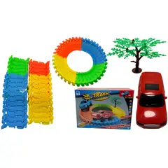 MAZUGI - Pista Creativa Track Con Carro Arbol Colors Flexible Juguete Colorido