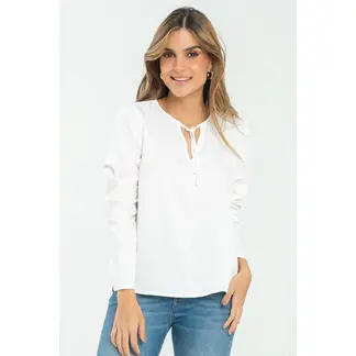 RAGGED - Blusa colet Blanco crudo