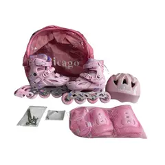 DISTRIONLINE - Patines Chicago Rosados Con Luces Y Freno