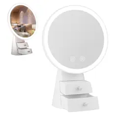 GENERICO - Espejo De Maquillaje Tocador Con Luces Y Cajones Recargable