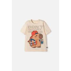 MIC - Camiseta de manga corta almendra para niño