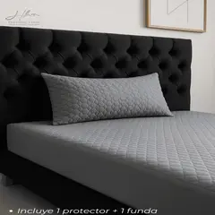 HARMONY HOME - Protector con Cremallera Cama sencilla + Funda Gris