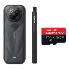 INSTA 360 - Cámara Deportiva Insta360 X5 + 256GB + Selfie Stick Negro