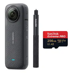 INSTA 360 - Cámara Deportiva Insta360 X4+ 256GB + Selfie Stick Negro