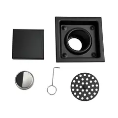 PAMO - Rejilla Piso Invisible Acero Negro Mate 10x10