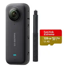 INSTA 360 - Cámara Deportiva Insta360 X4+ 256GB + Selfie Stick Negro