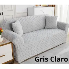 CHINA GLAZE - Protector Para Sofa 2 Puestos Gris Claro