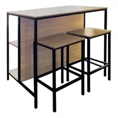 GENERICO - Set Barra Alta Industrial Dos Niveles Con Sillas Refclaudio