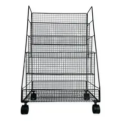 GENERICO - Organizador De Piso Estante Libros 4 Capas Carrito Negro