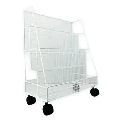 GENERICO - Organizador De Piso Estante Libros 3 Capas Carrito Blanco