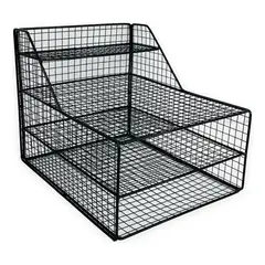 GENERICO - Organizador Afers Escritorio Archivador Malla Metal Negro