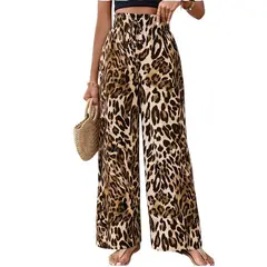 YOGA & GYM - Pantalon Palazzo Ancho Estampado Animal Print