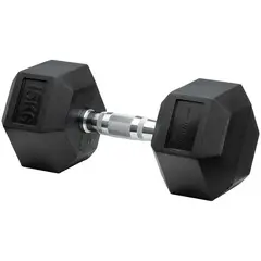 SPORTFITNESS - Mancuerna Encauchetada 15kg Hexagonal
