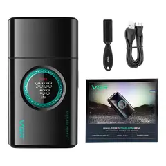 VGR - Afeitadora Eléctrica Shaver V-377 Titanio 9000 RPM Negra
