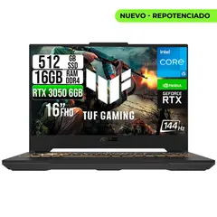 ASUS - PORTATIL TUF INTEL CORE 5-210H RTX 3050 6GB SSD 512GB RAM 16GB 16" WUXGA 144HZ