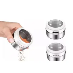 GENERICO - Juego De Especieros Magnéticos Con Base De Bambú