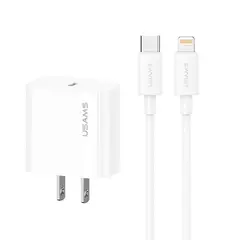 USAMS - Cargador Celular Rápido 20W+Cable TypeC a iPhone 30W