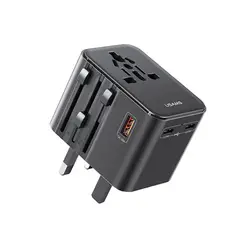 USAMS - Cargador de viaje 25w 4en1 Type-C + USB Negro