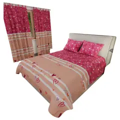 ELEGANT - Combo Textil Cama Doble Sábanas + Cortina