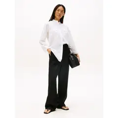 TOMMY HILFIGER - Pantalón recto de traje en mezcla de lino