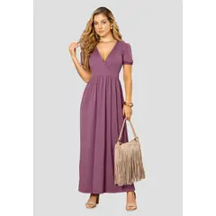 MARKETING PERSONAL - Vestido Largo Mujer Ciruela Mp 112522