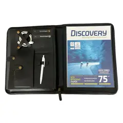 GENERICO - Agenda Profesional Portafolio Organizador Cuero Color Negro