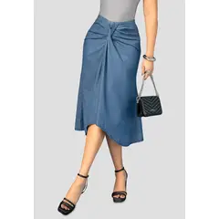 MARKETING PERSONAL - Falda Larga Mujer Azul Medio Mp 112372