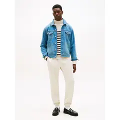 TOMMY HILFIGER - Joggers gris de felpa con bajos elásticos