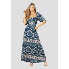 MARKETING PERSONAL - Vestido Largo Mujer Estampado Mp 112513