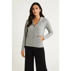 FRIOLENTA - Saco Hoodie Mujer Capota - Gris