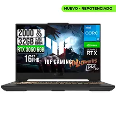 ASUS - PORTATIL TUF INTEL CORE 5-210H RTX 3050 6GB SSD 2TB RAM 32GB 16" WUXGA 144HZ