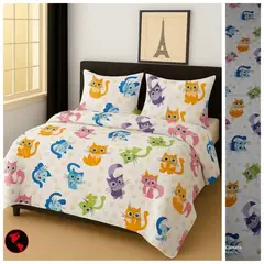 SIRENITAS - Juego de sabanas Cama King Gatos 50 cm alto