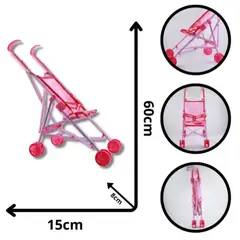 SWISSHOME - COCHE METALICO PARA MUÑECAS JUGUETE PARA NIÑAS +3 AÑOS