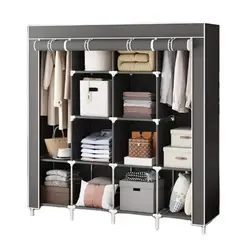 GENERICO - Armario de Tela con 4 Secciones: Organización Práctica y Elegante