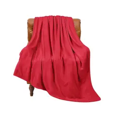 PASTELL - Cobija manta frazada piel ángel térmica unicolor rojo