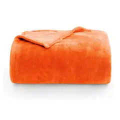 PASTELL - Cobija manta frazada piel ángel térmica unicolor naranja