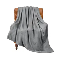 PASTELL - Cobija manta frazada piel ángel térmica unicolor Gris Medio