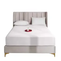 PASTELL - Sabana ajustable y 1 fundas cama sencillo blanco 35 cms