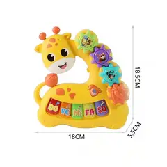 MARKET TOYS - Piano Infantil Musical Con Forma De Jirafa Luz + Sonido