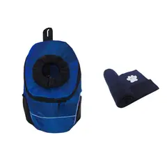 HALLY PET - Morral Cargador Ventana Med + Cobija Med Azul Oscuro