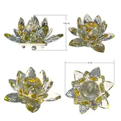 GENERICO - FLOR DE LOTO EN CRISTAL COLOR AMARILLA 6cm