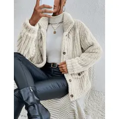 FRIOLENTA - Chaqueta Acanalada Peluda Frio Invierno