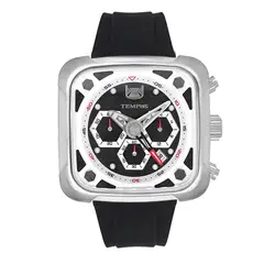 TEMPUS - Reloj Negro Pantalla Blanca Para Caballero 6096-03