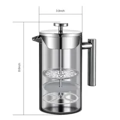 GENERICO - Cafetera De Prensa Francesa De Acero Inoxidable