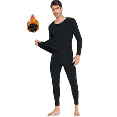 FRIOLENTA - Conjunto termico pantalon y camiseta interior en fleece - negro
