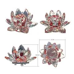 GENERICO - FLOR DE LOTO EN CRISTAL COLOR ROJO 6cm