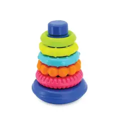 INFANTINO - Juego Sensorial Bebés Aros Apilables Encaje Y Texturas Niños
