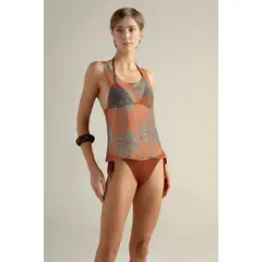 TOUCHE BALNEAIRE - Top manga corta en malla con lurex dorado 0A16061